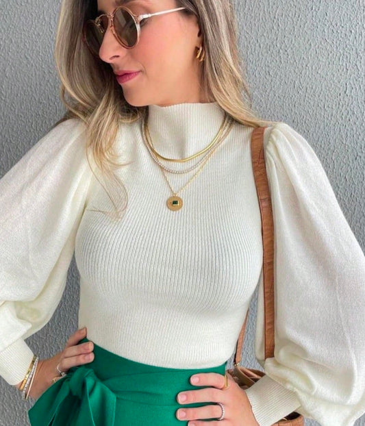 nadia modal feminina blusa manga bufente lisa moda0