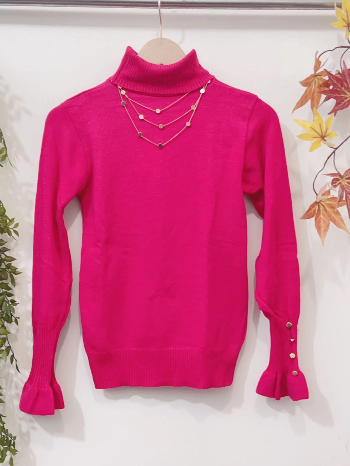 IN FASHION FEMININA BLUSA MODAL TRICOT GOLA ALTA MANGA COMPRIDAS TAMBEM MANGA DE BOTAO